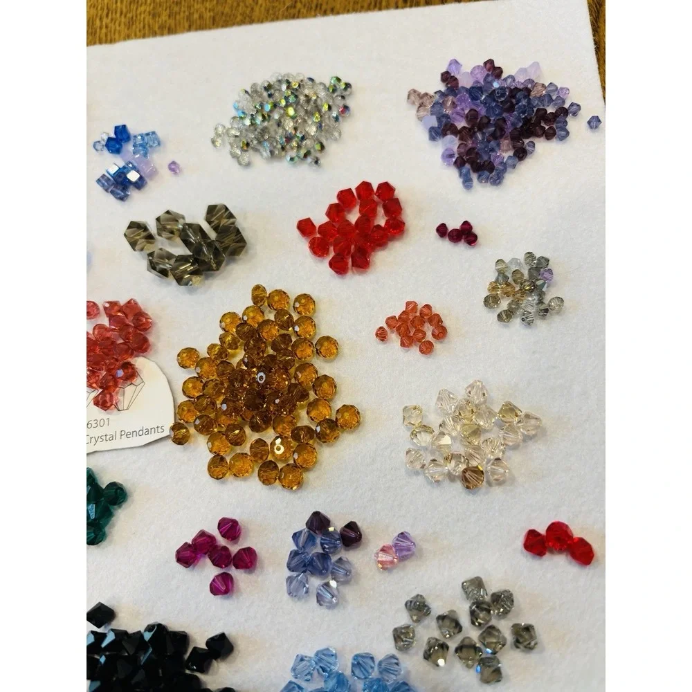 Lot Mixed Color Size Shapes Swarovski Crystal Beads Jewelry Making Box Included